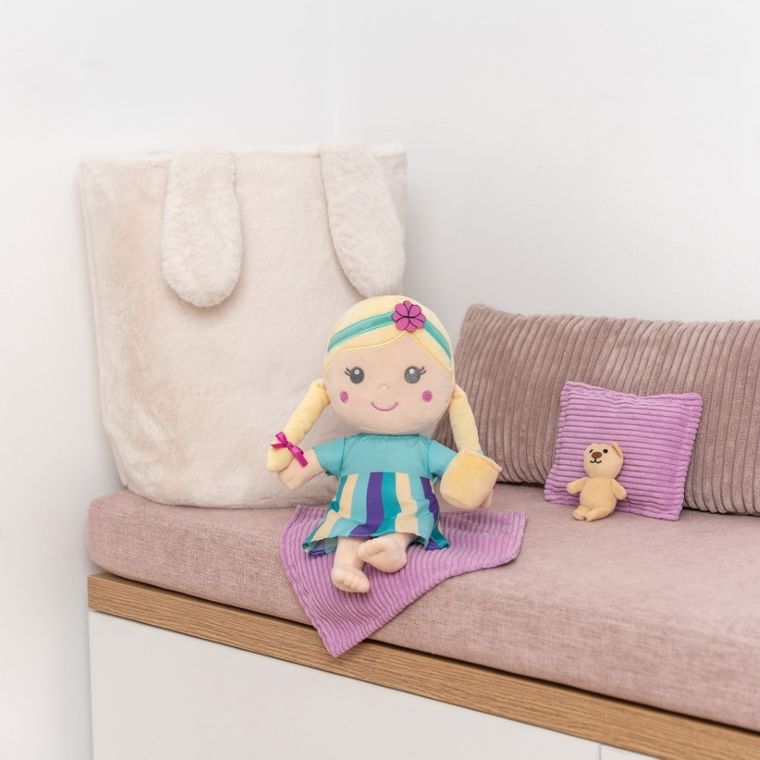 Huggy Luv, Hania, lalka z 5 akcesoriami, interaktywna, miękka