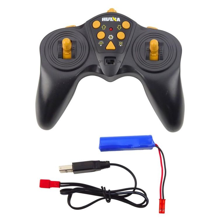 Huina, wywrotka, pojazd budowlany zdalnie sterowany, żółta, 1:18