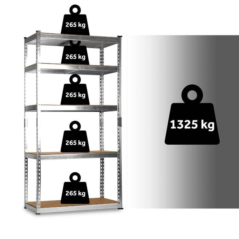Humberg, regał magazynowy, metalowy, srebrny, 183-90-40 cm, HR-853