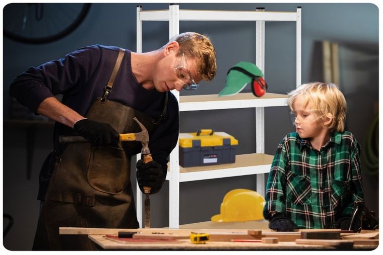 Humberg, regał metalowy, magazynowy, 180-90-30 cm, 875 kg, biały