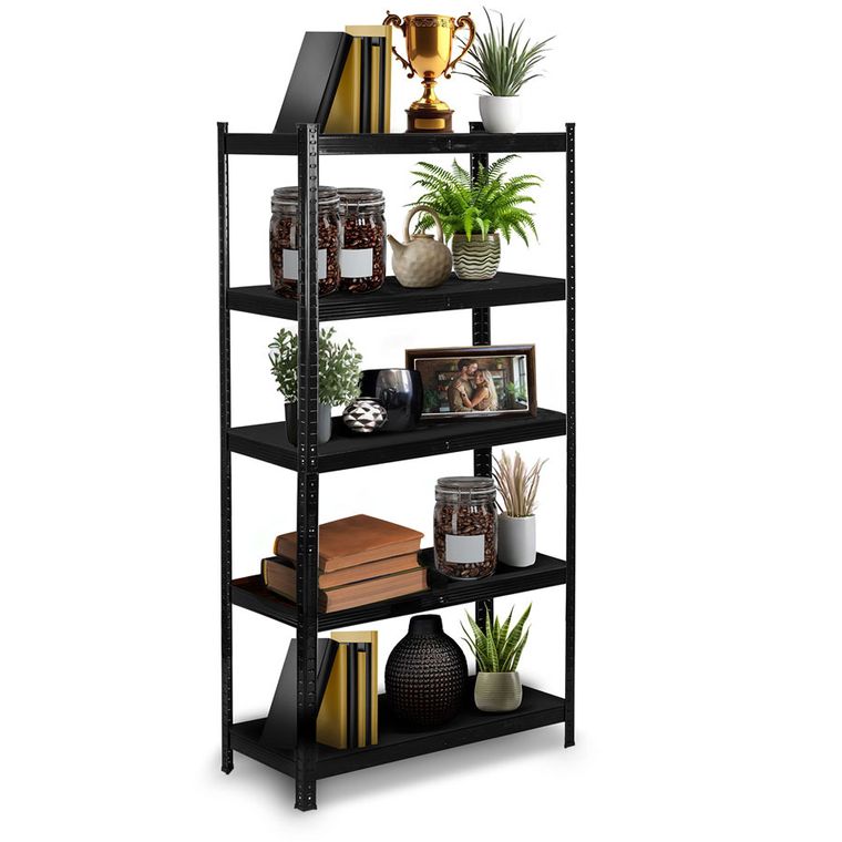 Humberg, regał metalowy magazynowy, czarny, 180-90-40 cm