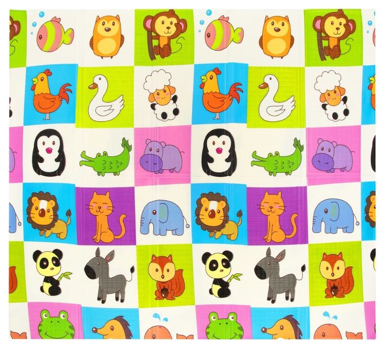 Humbi, dwustronna składana mata edukacyjna z pianki, 200-180-1 cm