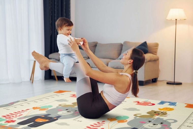 Humbi, dwustronna składana mata edukacyjna z pianki, 200-180-1 cm