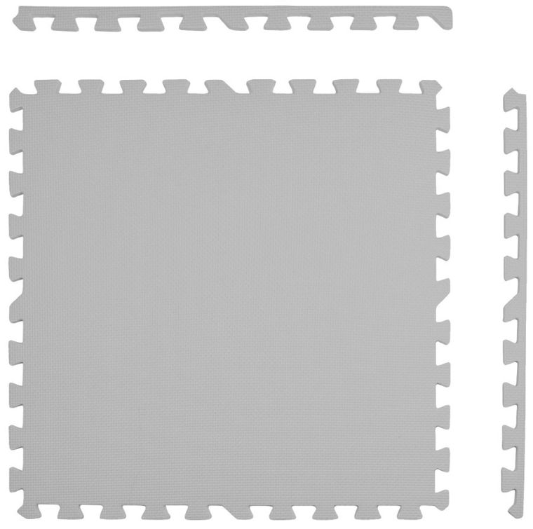 Humbi, mata piankowa, puzzle, róż, grafit, szary, 60-60 cm, 9 szt.