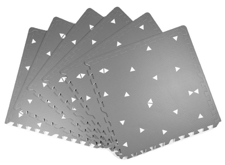 Humbi, mata piankowa, puzzle, szare trójkąty, 120-180 cm