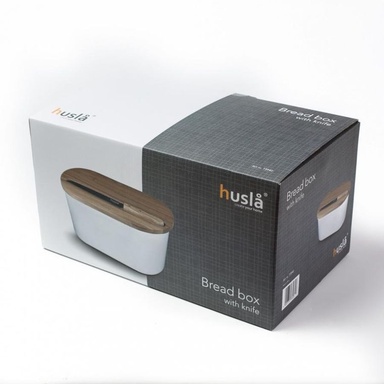 Husla, chlebak, zestaw z deską do krojenia i nożem, 73940