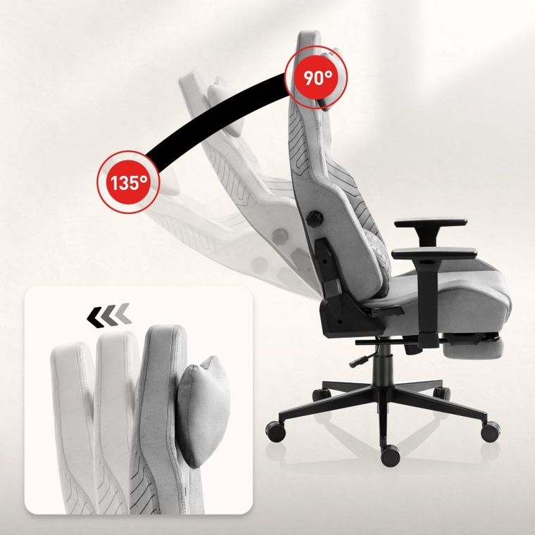 Huzaro, Force 8.1 Grey, fotel gamingowy