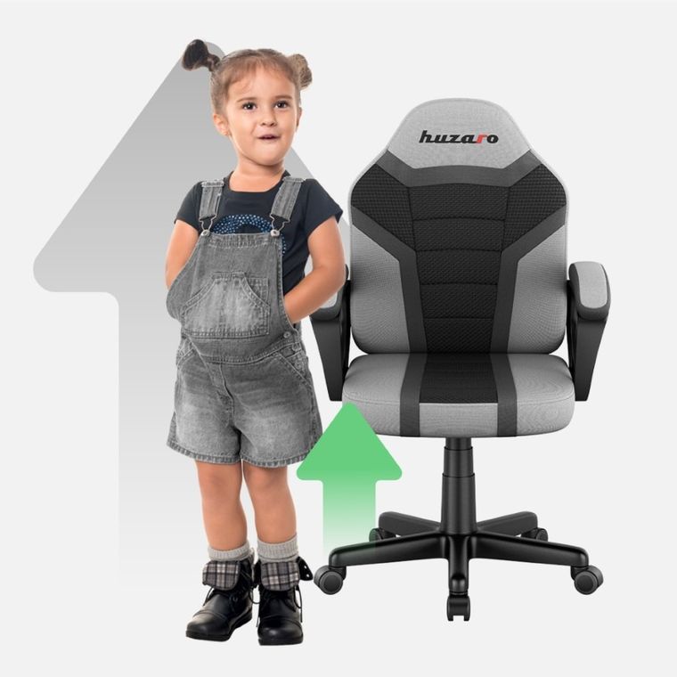 Huzaro, Ranger 1.0, fotel gamingowy dla dziecka, Grey Mesh