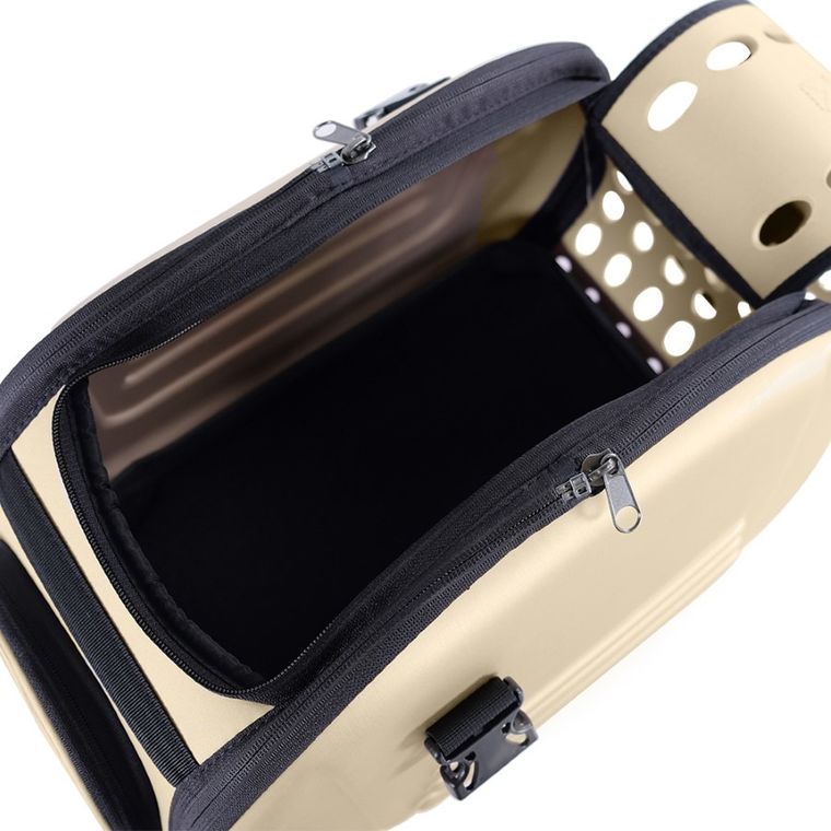 Ibiyaya, Classic, transporter na ramię z ekoskóry dla psa lub kota, FC47655, beżowy