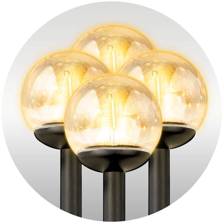 Ilumen, lampka solarna, przeźroczysta, kula, 4 szt.