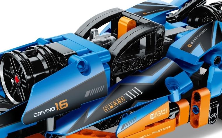 iM.Master, motocykl niebieski, klocki, 202 elementy