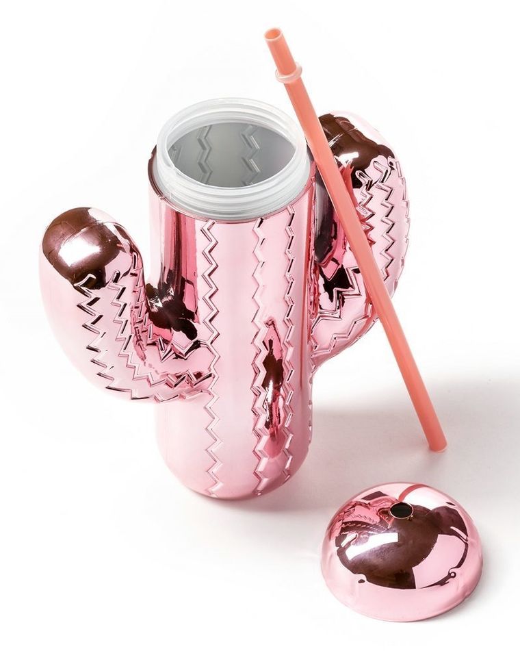 Imprezowy kaktus ze słomką, różowy