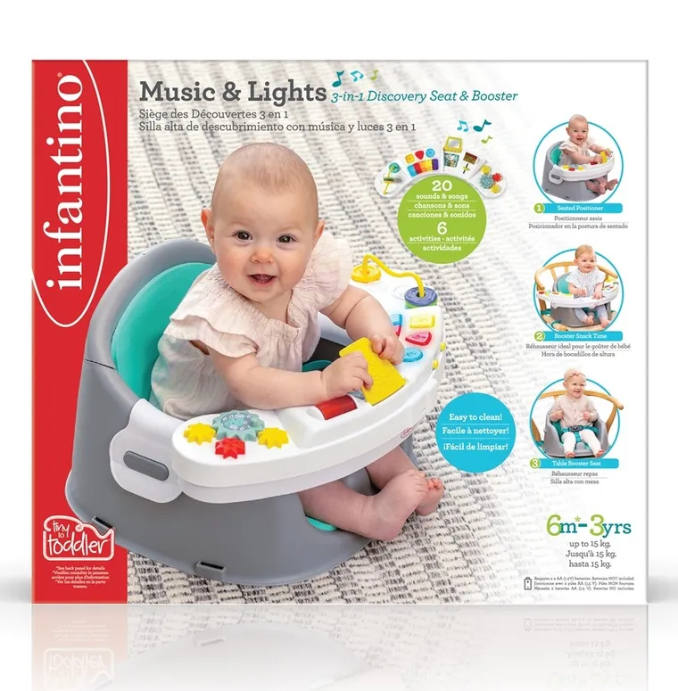 Infantino, muzyczne krzesełko, 3w1, zabawka edukacyjna
