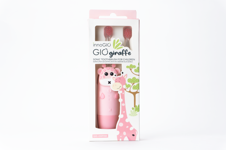 InnoGIO, GIOgiraffe, soniczna szczoteczka do zębów dla dzieci, różowa