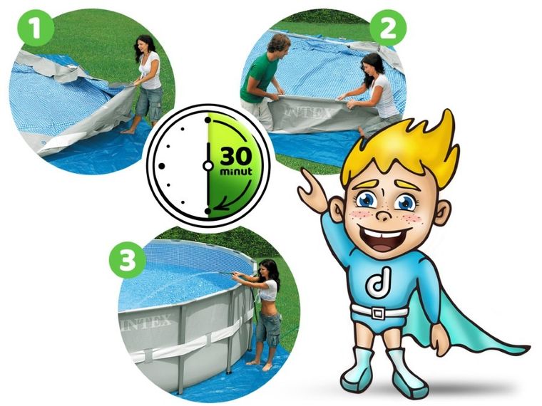Intex, basen ogrodowy, stelażowy, 305-76 cm, zestaw 15w1