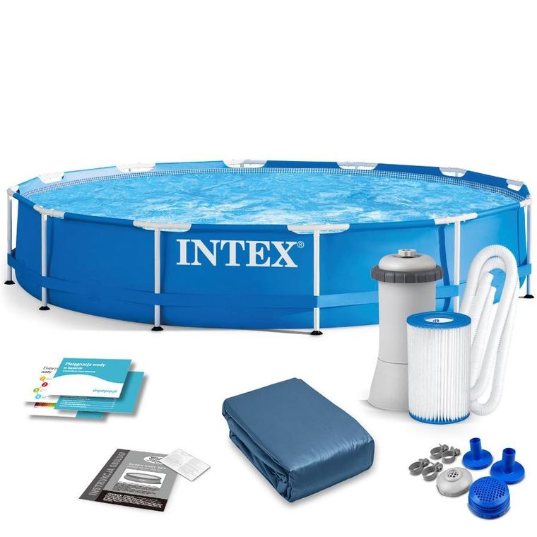 Intex, basen ogrodowy stelażowy, 366-76 cm, zestaw 10w1
