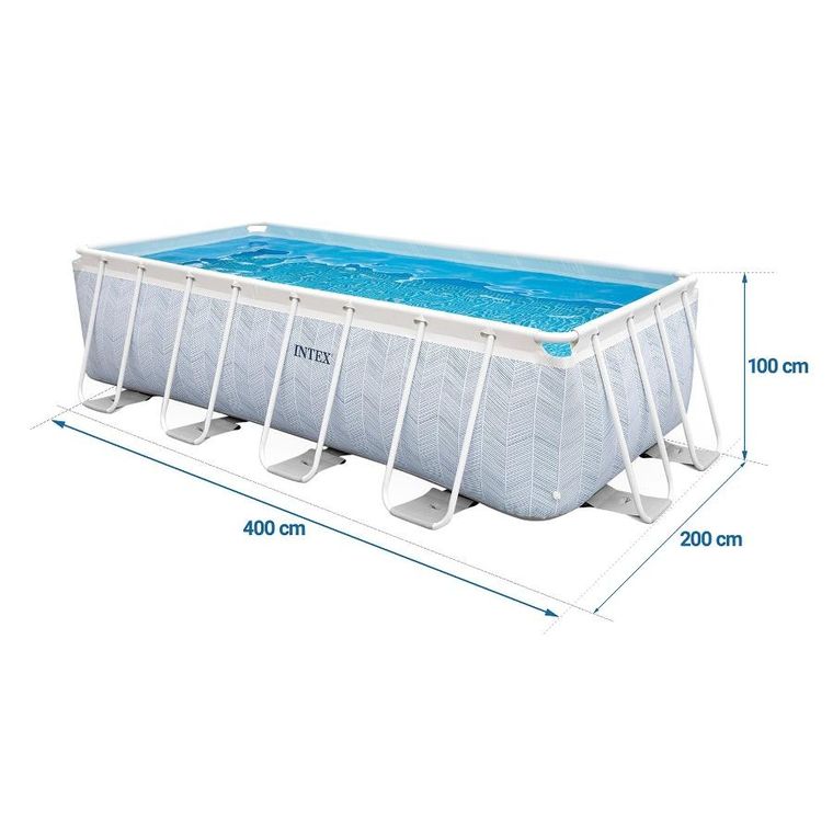 Intex, basen ogrodowy, stelażowy, 400-200-100 cm, zestaw 4w1