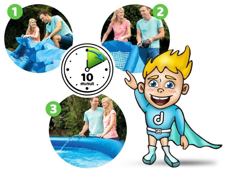 Intex, basen rozporowy z pompą filtrującą i akcesoriami, okrągły, 244-61 cm