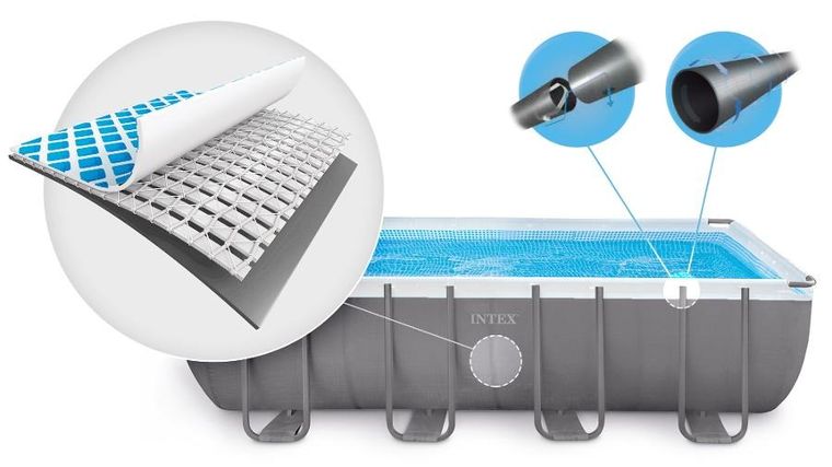 Intex, basen stelażowy z pompą filtrującą i akcesoriami, prostokątny, 549-274-132 cm, zestaw 10w1