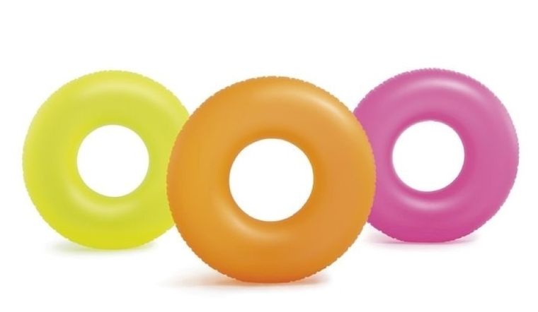 Intex, koło do pływania, neonowe kolory