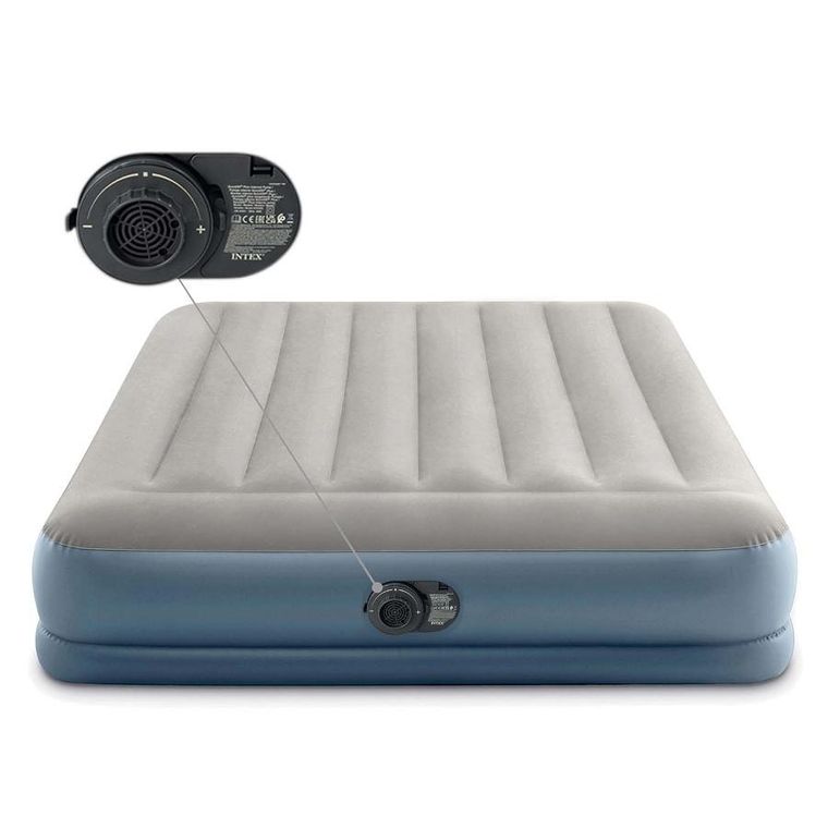 Intex, materac dmuchany z wbudowaną pompką elektryczną