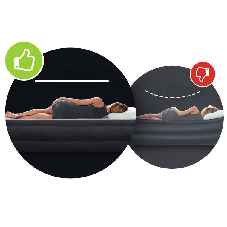 Intex, materac welurowy, z pompką, 203-152-46 cm