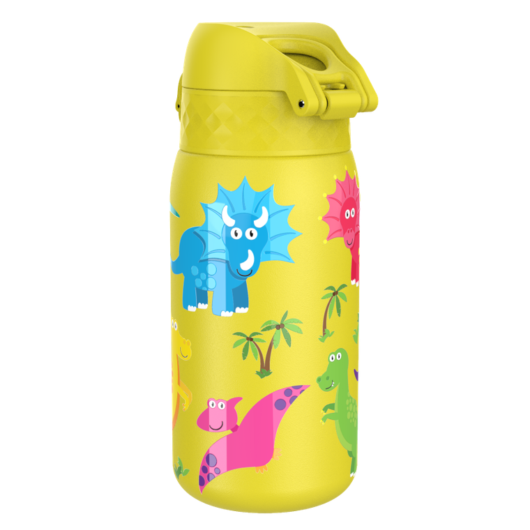 ION8, Dinozaury, bidon termiczny z ustnikiem, próżniowy, żółty, 320 ml