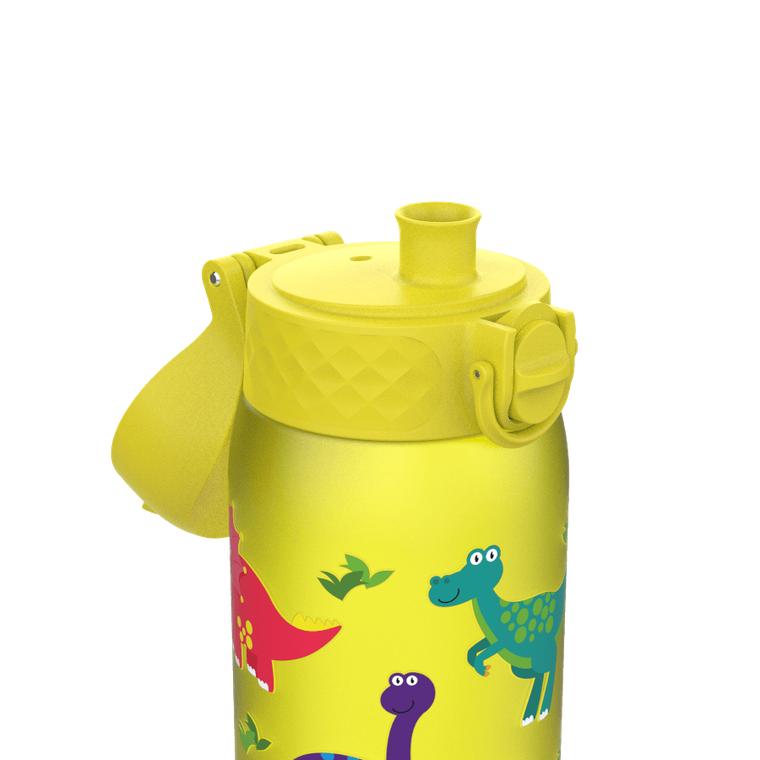 Ion8, Dinozaury, bidon z ustnikiem, żółty, 350 ml