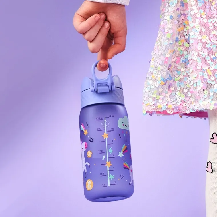 ION8, Jednorożec, bidon z ustnikiem, fioletowy, 350 ml