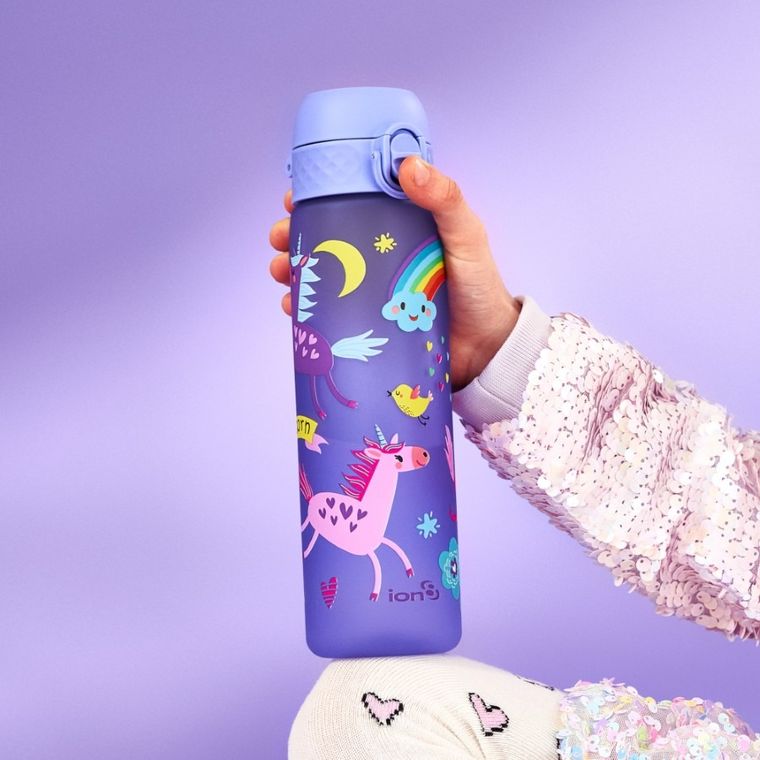 ION8, Jednorożec, bidon z ustnikiem, fioletowy, 500 ml