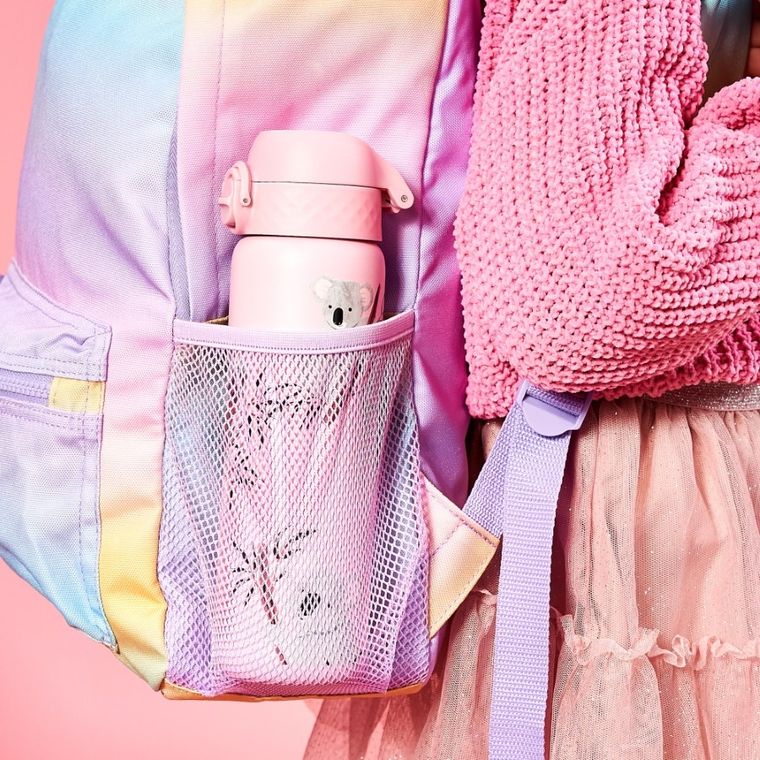 ION8, Koala, bidon stalowy z ustnikiem, różowy, 600 ml