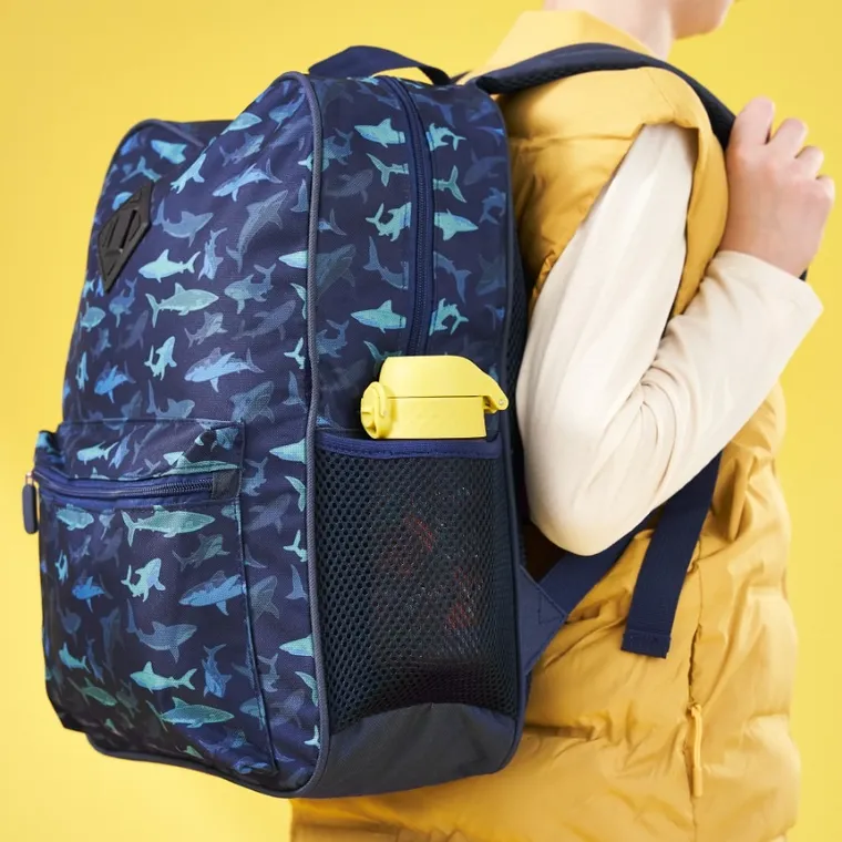 ION8, Lew i dżungla, bidon z ustnikiem, żółty, 350 ml