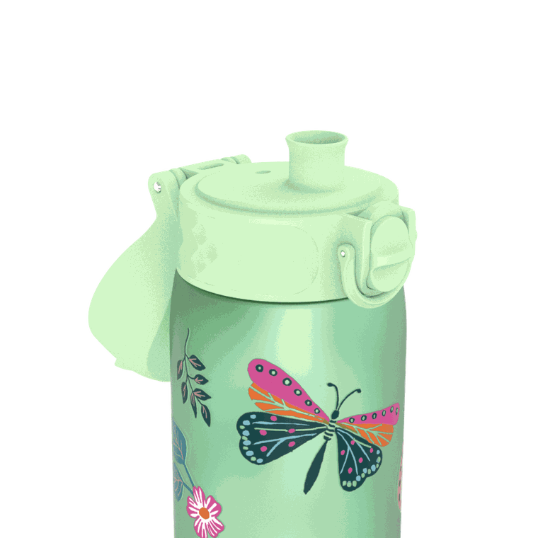 Ion8, Motylki, bidon z ustnikiem, zielony, 500 ml