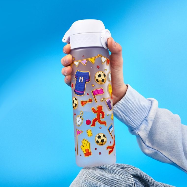 ION8, Piłka nożna, bidon z ustnikiem, biały, 500 ml