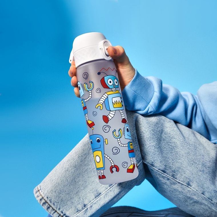 Ion8, Roboty, bidon z ustnikiem, biały, 500 ml