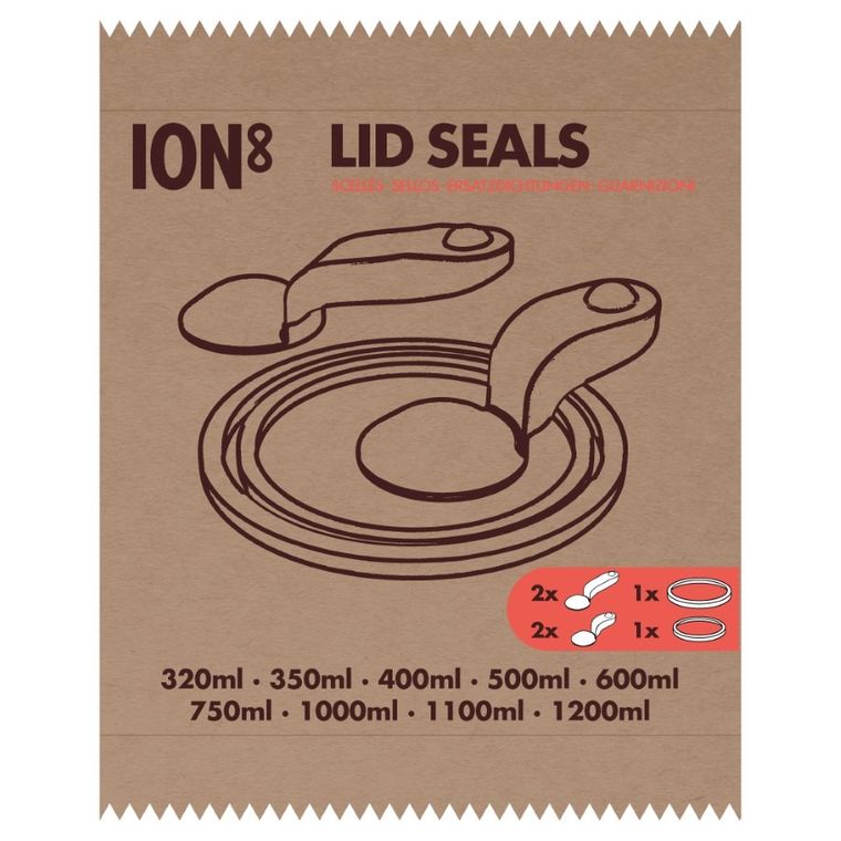 ION8, zestaw zapasowych uszczelek do butelek 0.3 - 1.2 l, 6 szt.