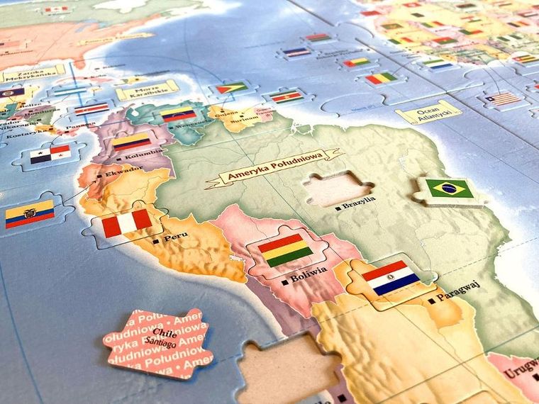 Jako, Flagmistrz, puzzle konturowe, gra edukacyjna, 200 elementów