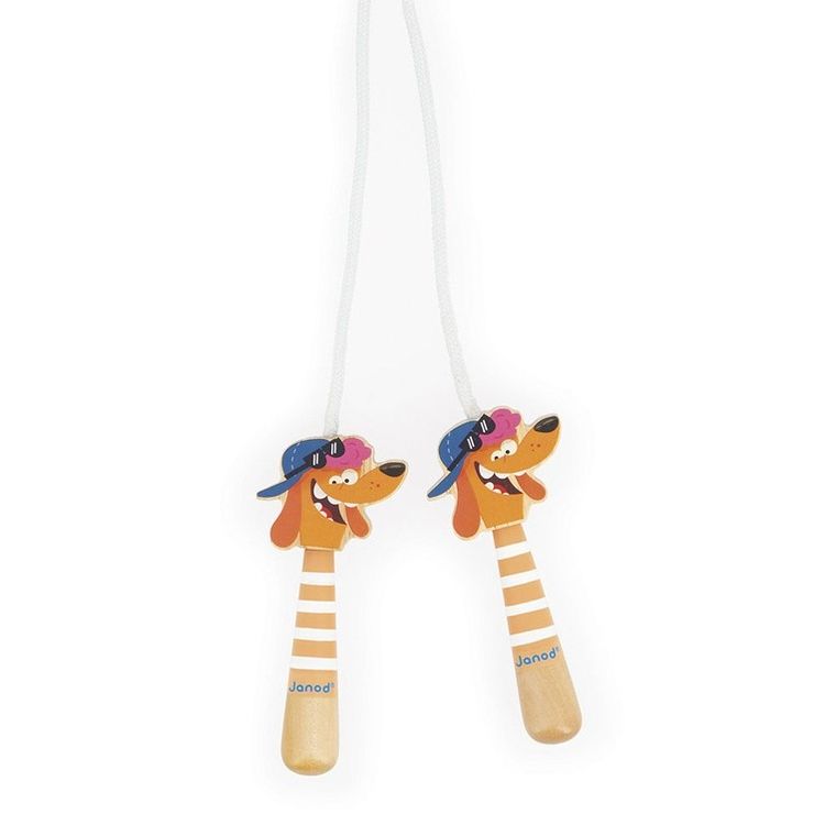 Janod, Applepop, Piesek, skakanka z drewnianymi rączkami