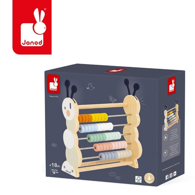 Janod, drewniane liczydło, gąsienica