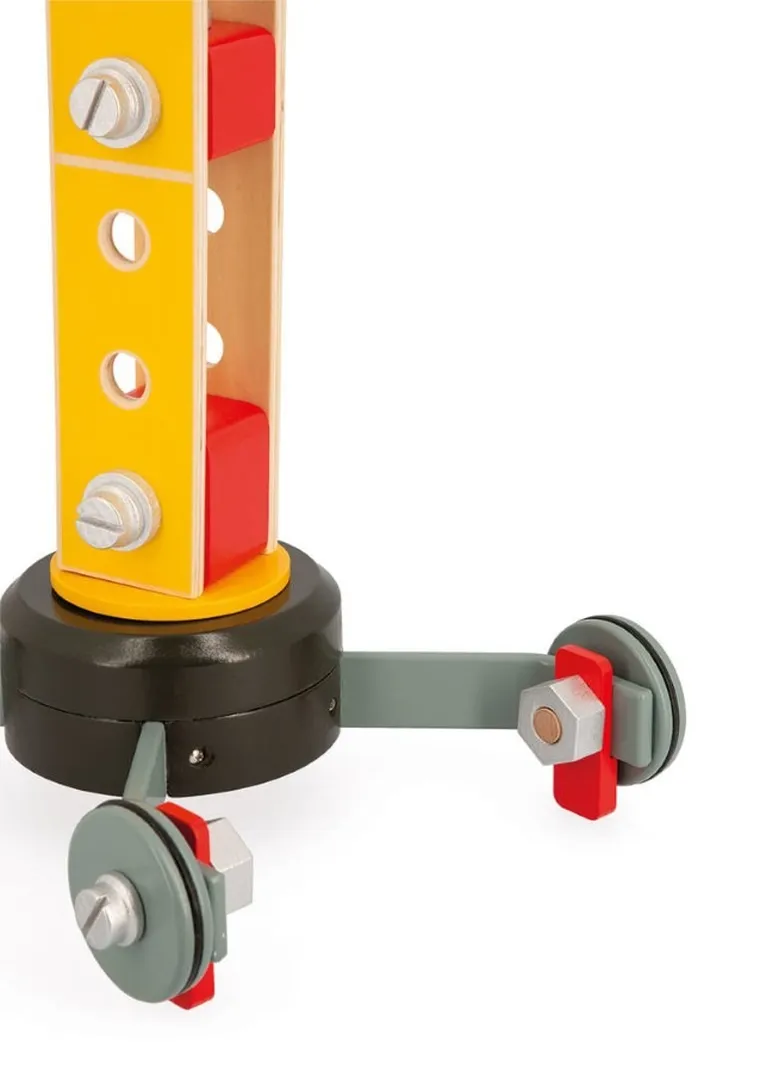 Janod, Duży, drewniany dźwig do składania z narzędziami