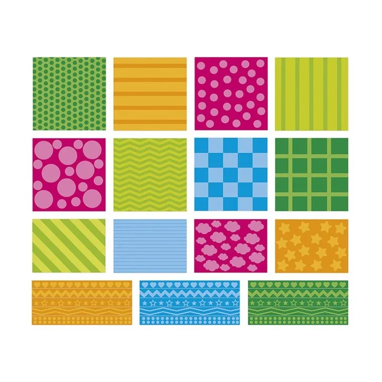 Janod, Figury geometryczne, duże naklejki na arkuszach, 150 szt.