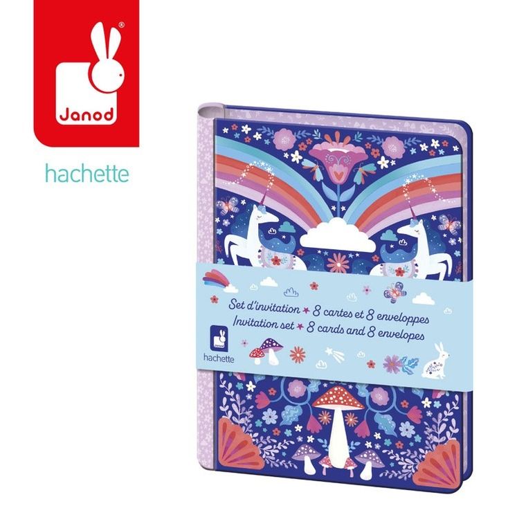 Janod, Jednorożce, Kraina snów, zestaw zaproszeń, papeteria