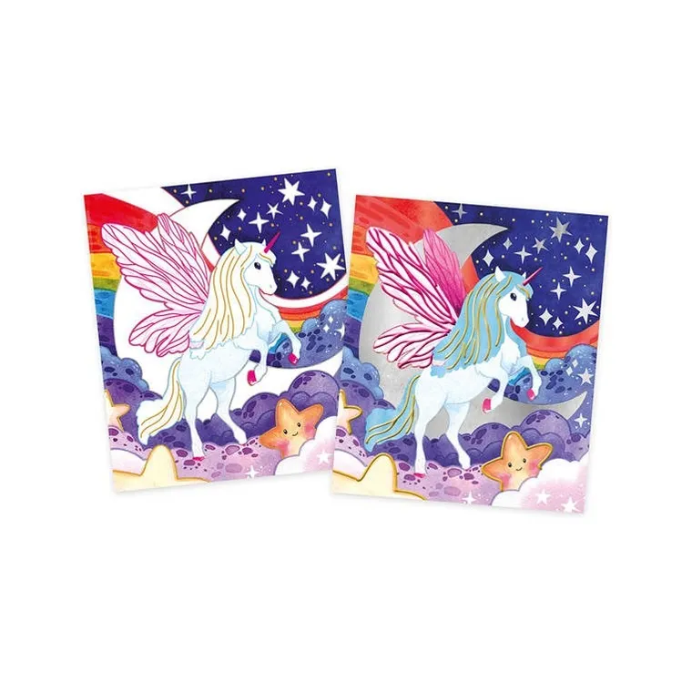 Janod, Jednorożce, malowanie farbami perłowymi i 3D, zestaw kreatywny