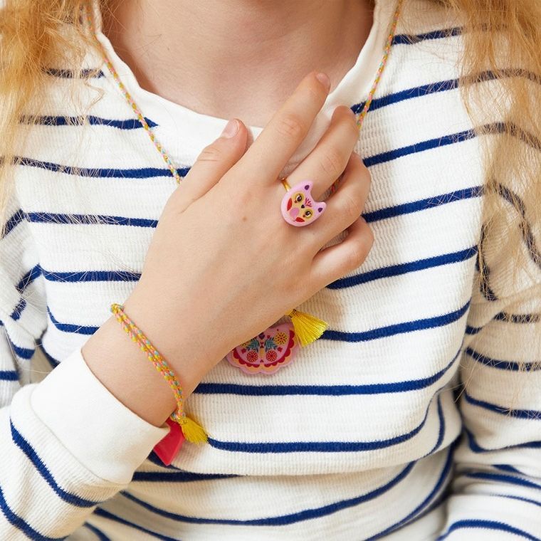 Janod, Klejnoty przyjaźni, zestaw kreatywny do tworzenia biżuterii dla przyjaciółek