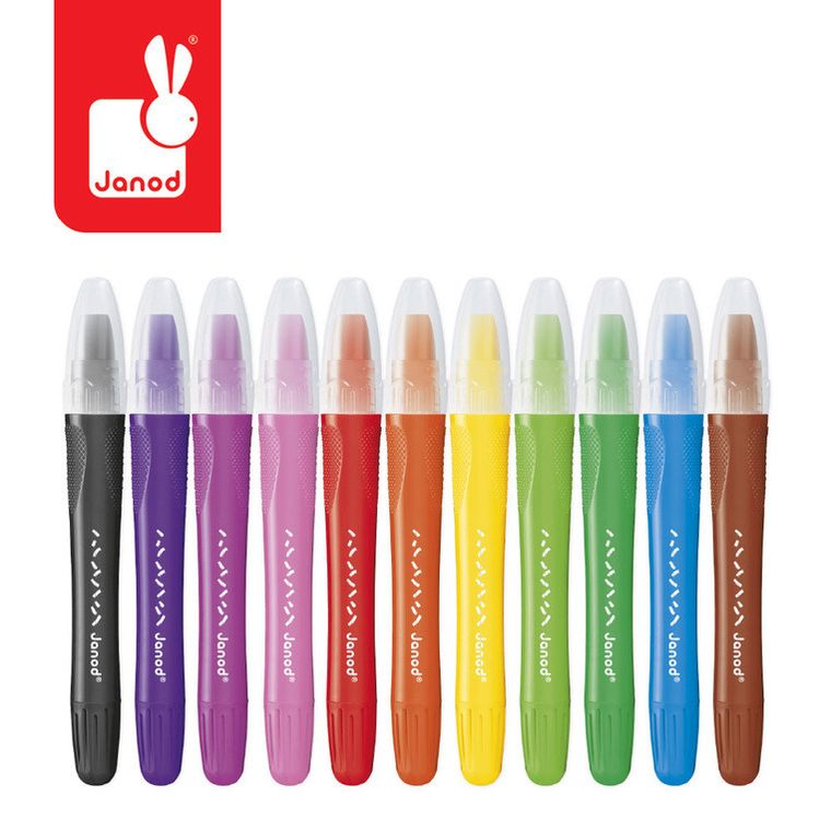 Janod, kredki żelowe, 10 kolorów