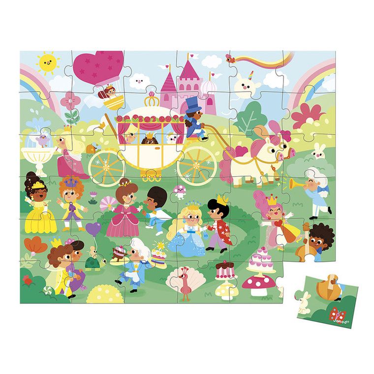 Janod, Księżniczki, puzzle w walizce, 36 elementów