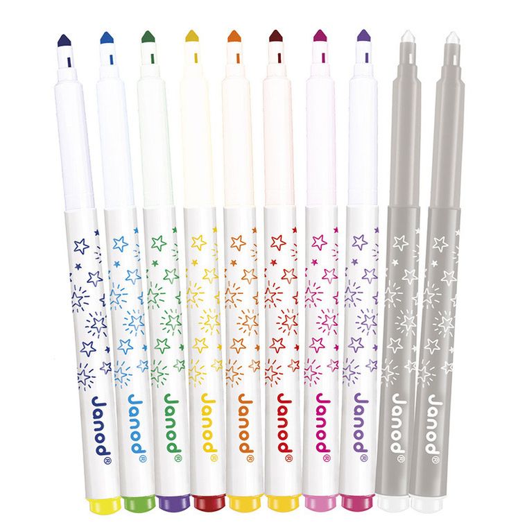 Janod, magiczne flamastry zmieniające kolor, 10 kolorów