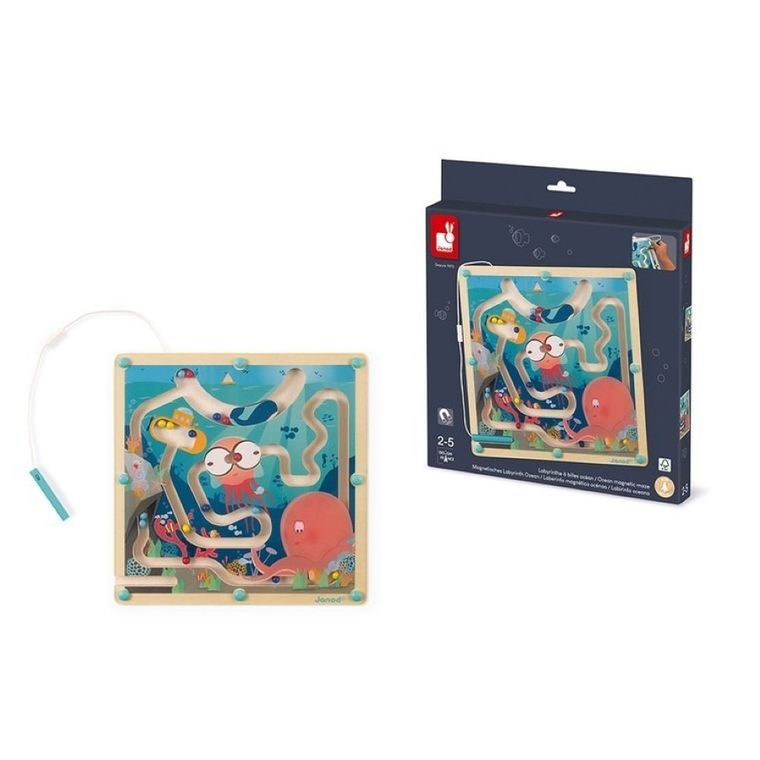 Janod, Magnetyczny Labirynt, Ocean, zabawka drewniana