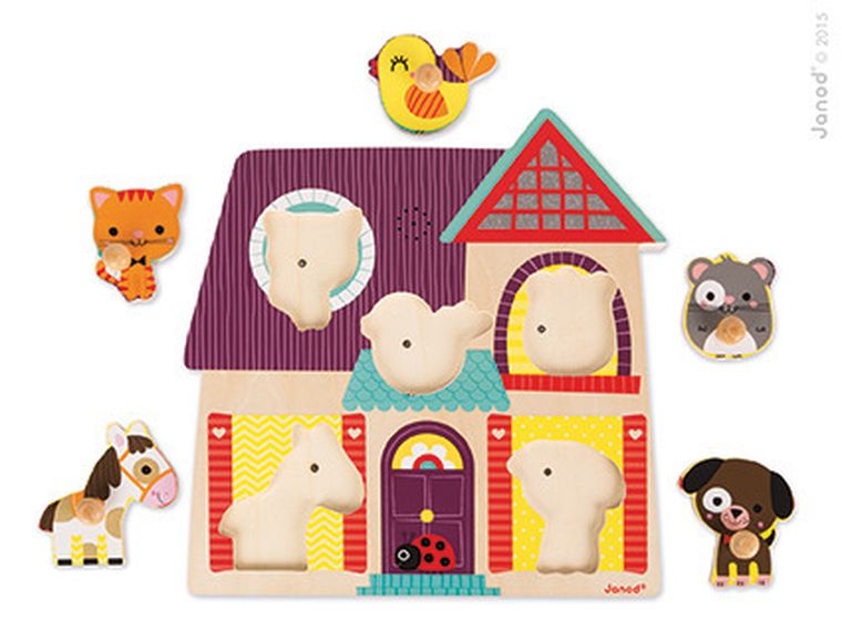 Janod, Moi mali przyjaciele, drewniane puzzle muzyczne