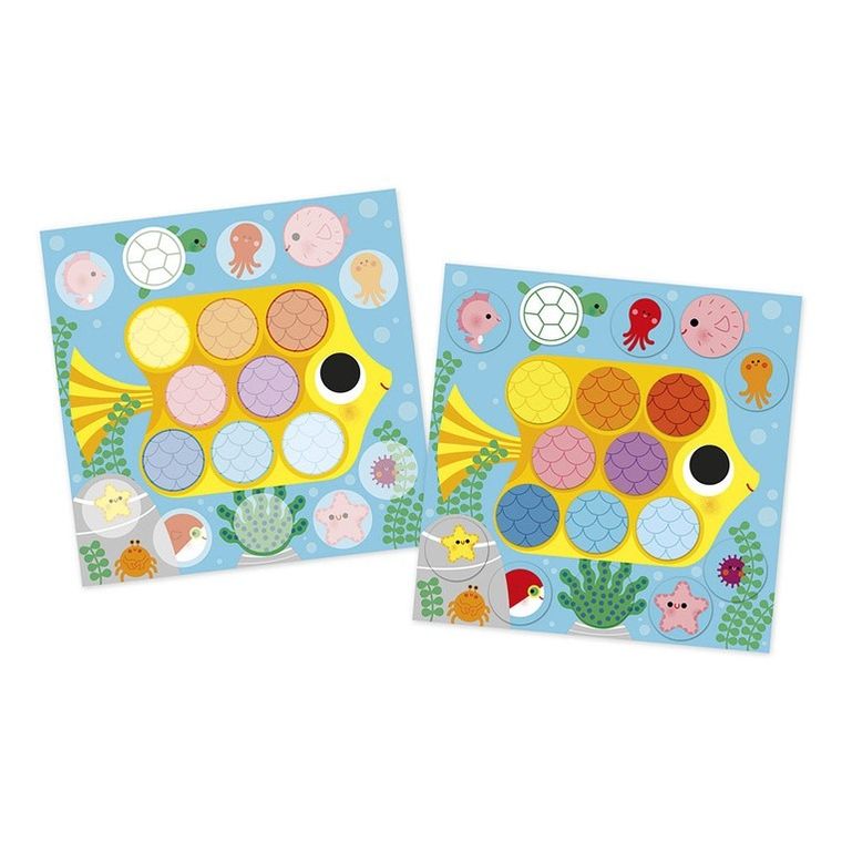 Janod, My arts & crafts, Wokół stawu, okrągłe naklejki, multizestaw kreatywny